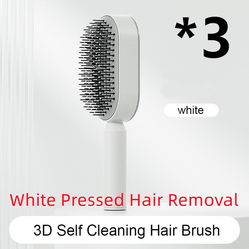 Self Cleaning Hair Brush For Women One-key Cleaning Hair Loss Airbag Massage Scalp Comb Anti-Static Hairbrush null