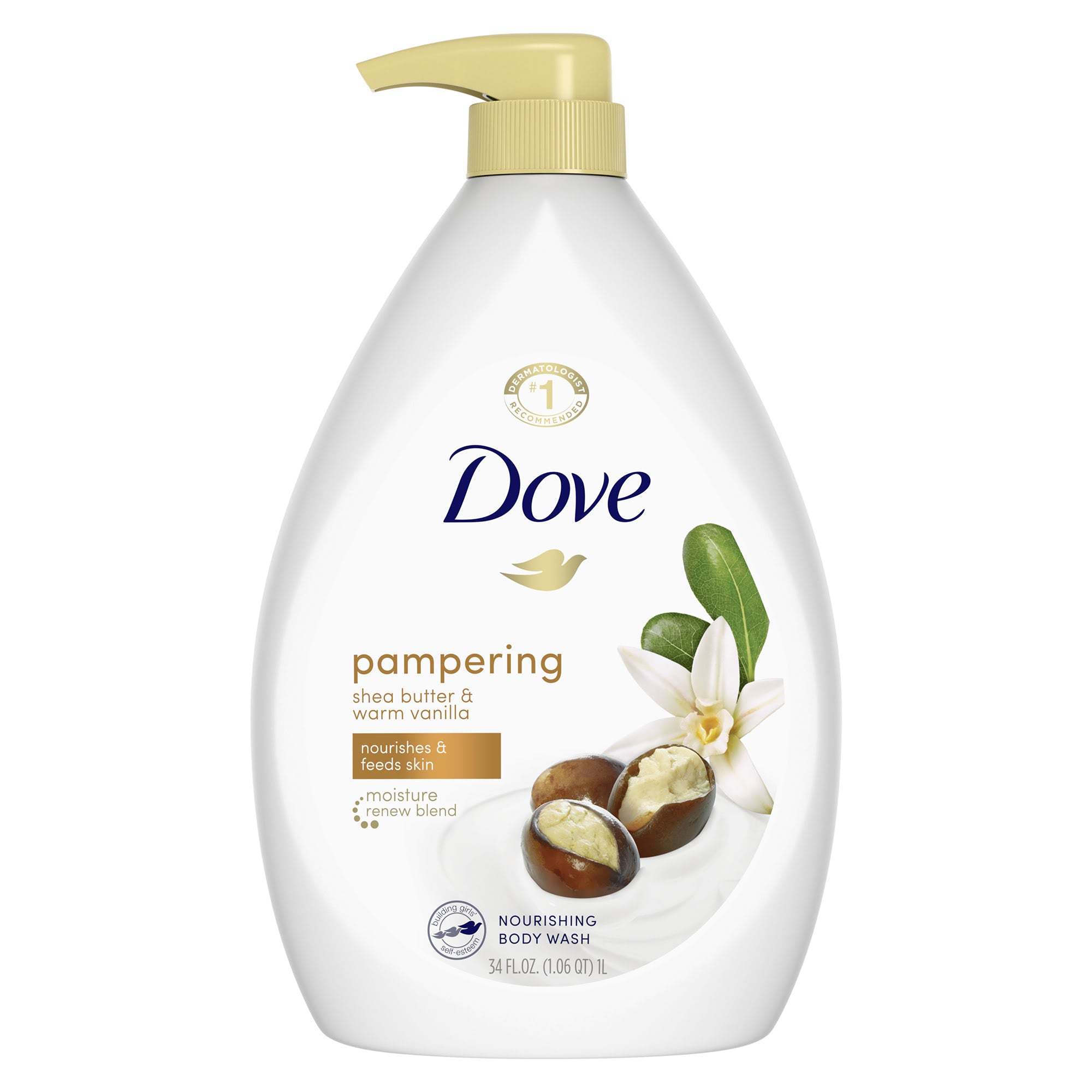 Dove Pampering Long Lasting Gentle Body Wash, Shea Butter and Vanilla, 30 fl oz Rizk From Razzak