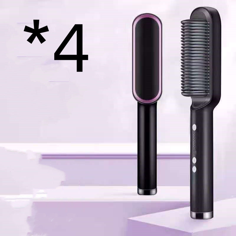 New 2 In 1 Hair Straightener Hot Comb Negative Ion Curling Tong Dual-purpose Electric Hair Brush null