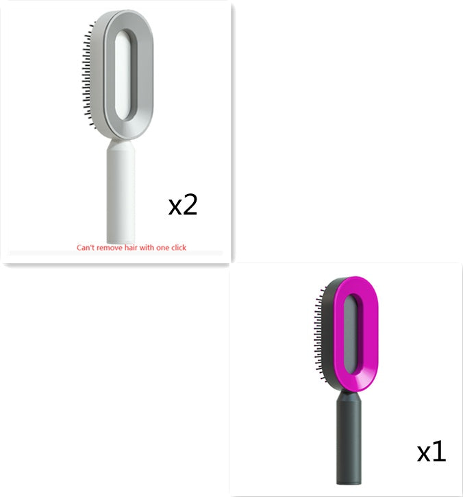 Self Cleaning Hair Brush For Women One-key Cleaning Hair Loss Airbag Massage Scalp Comb Anti-Static Hairbrush null