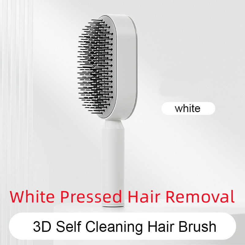 Self Cleaning Hair Brush For Women One-key Cleaning Hair Loss Airbag Massage Scalp Comb Anti-Static Hairbrush null