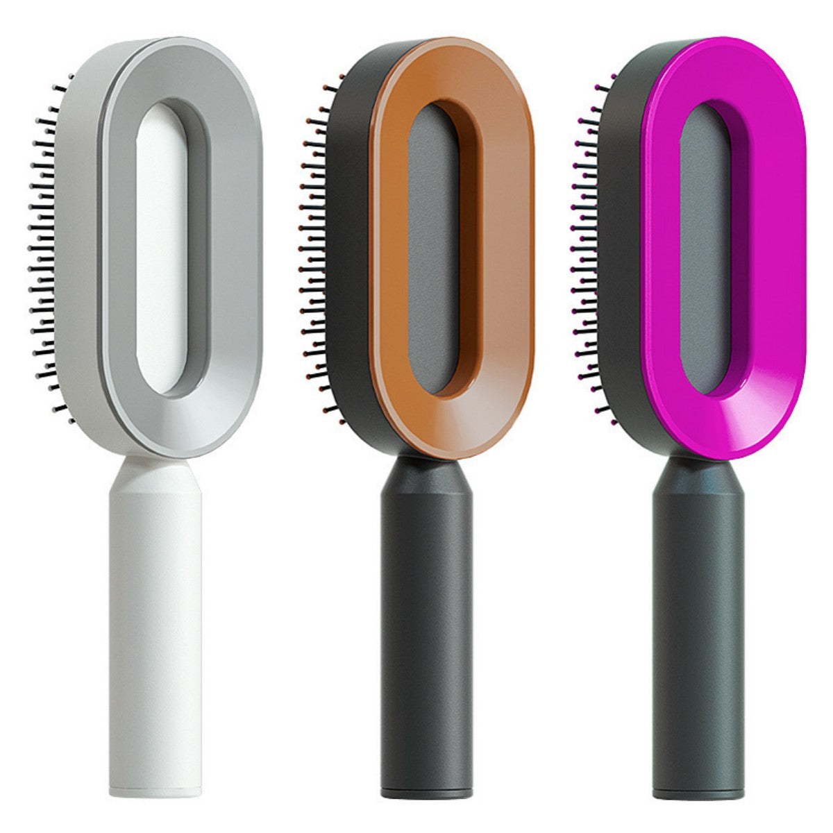 Self Cleaning Hair Brush For Women One-key Cleaning Hair Loss Airbag Massage Scalp Comb Anti-Static Hairbrush null