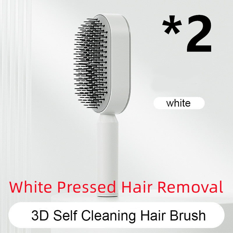 Self Cleaning Hair Brush For Women One-key Cleaning Hair Loss Airbag Massage Scalp Comb Anti-Static Hairbrush null