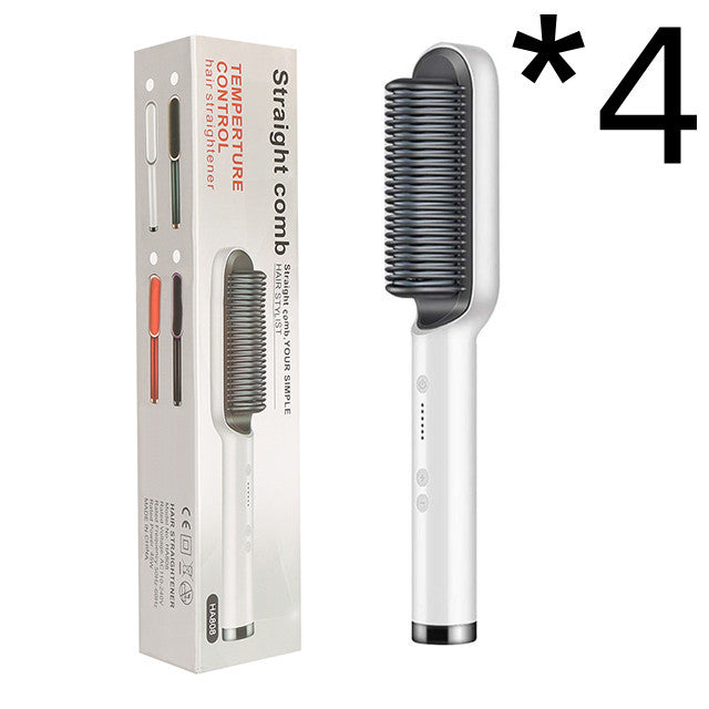 New 2 In 1 Hair Straightener Hot Comb Negative Ion Curling Tong Dual-purpose Electric Hair Brush null