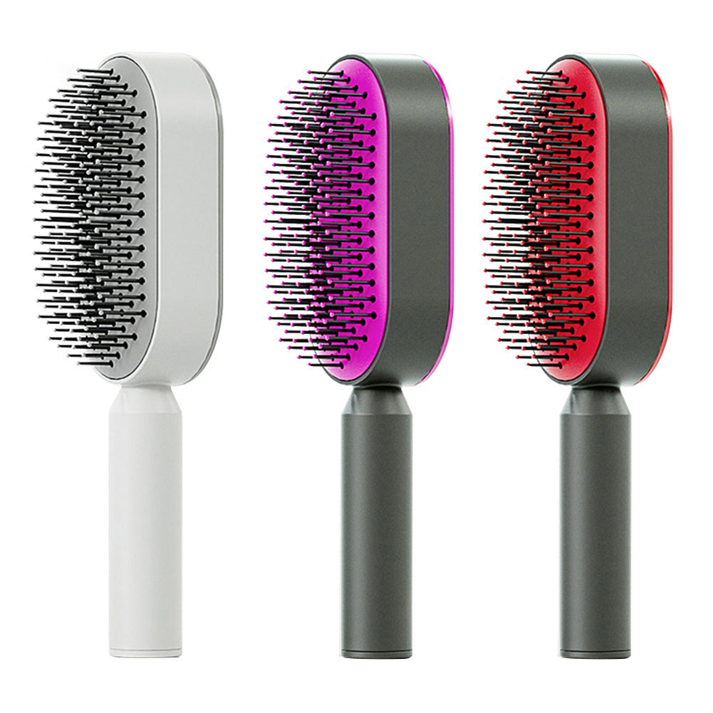 Self Cleaning Hair Brush For Women One-key Cleaning Hair Loss Airbag Massage Scalp Comb Anti-Static Hairbrush null