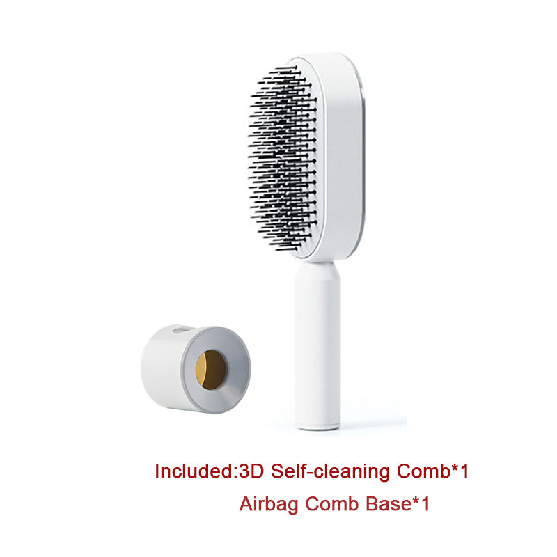 Self Cleaning Hair Brush For Women One-key Cleaning Hair Loss Airbag Massage Scalp Comb Anti-Static Hairbrush null