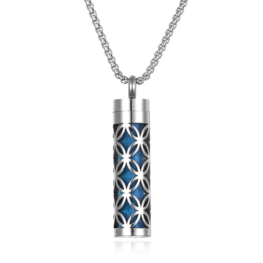 Aromatherapy Pendant Perfume Bottle Essential Oil Titanium Steel - Rizk From Razzak