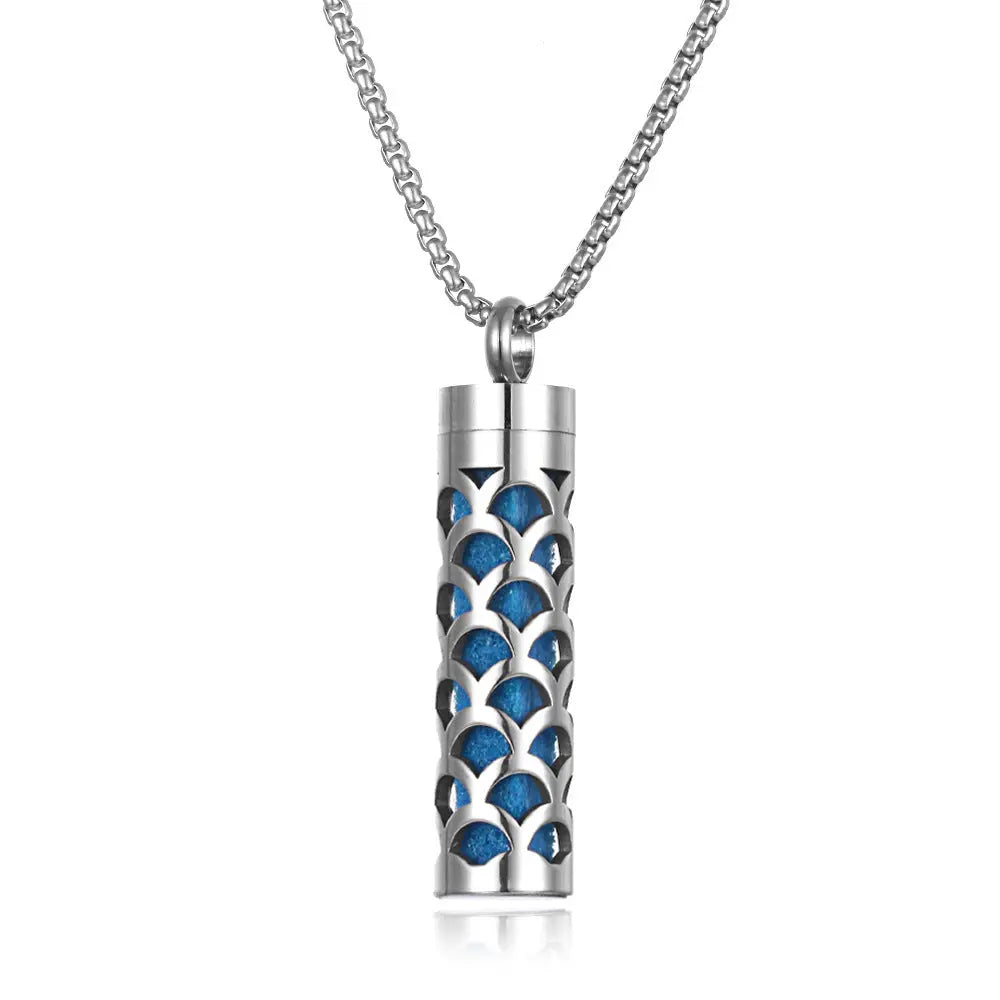 Aromatherapy Pendant Perfume Bottle Essential Oil Titanium Steel - Rizk From Razzak