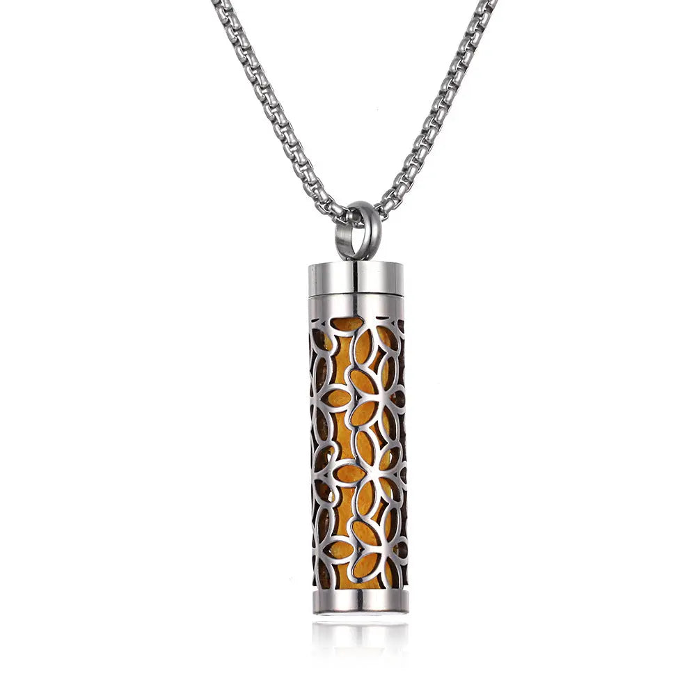 Aromatherapy Pendant Perfume Bottle Essential Oil Titanium Steel - Rizk From Razzak