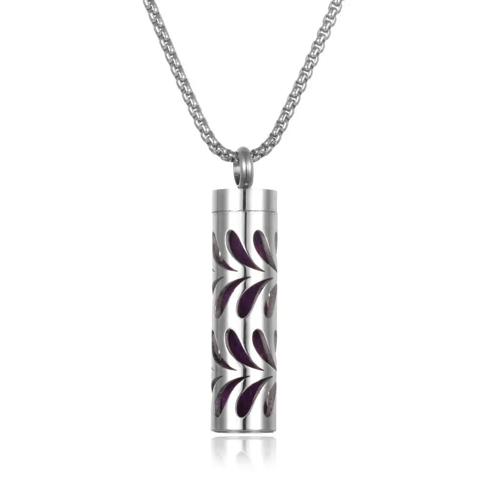 Aromatherapy Pendant Perfume Bottle Essential Oil Titanium Steel - Rizk From Razzak