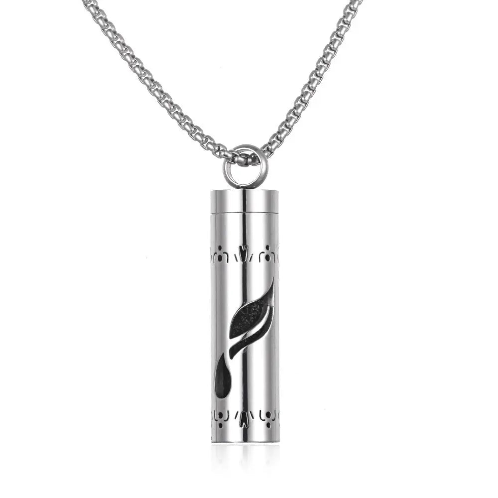 Aromatherapy Pendant Perfume Bottle Essential Oil Titanium Steel - Rizk From Razzak