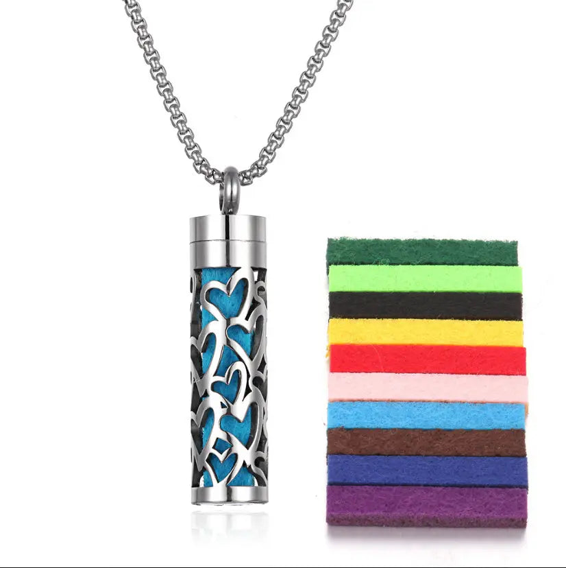 Aromatherapy Pendant Perfume Bottle Essential Oil Titanium Steel - Rizk From Razzak