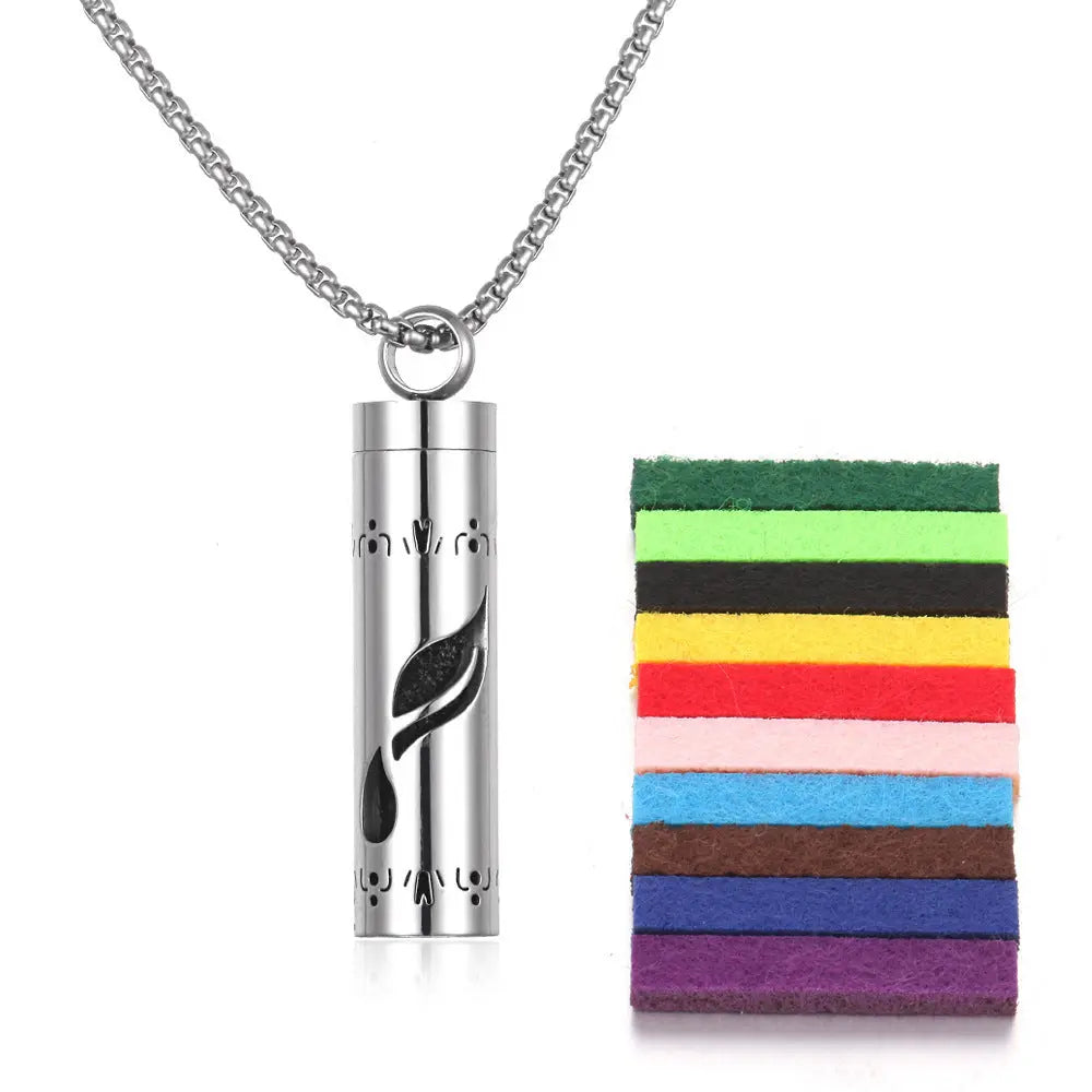 Aromatherapy Pendant Perfume Bottle Essential Oil Titanium Steel - Rizk From Razzak