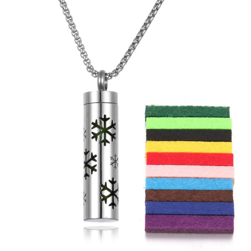 Aromatherapy Pendant Perfume Bottle Essential Oil Titanium Steel - Rizk From Razzak