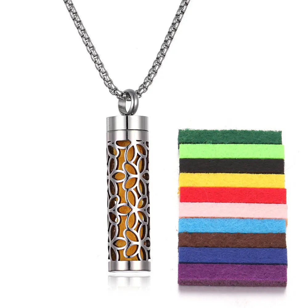 Aromatherapy Pendant Perfume Bottle Essential Oil Titanium Steel - Rizk From Razzak