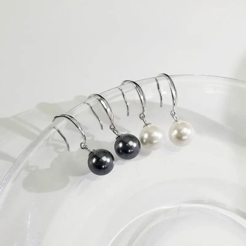 Autumn And Winter Fashion Trending Sterling Silver Pearl Earrings Rizkfromrazzak