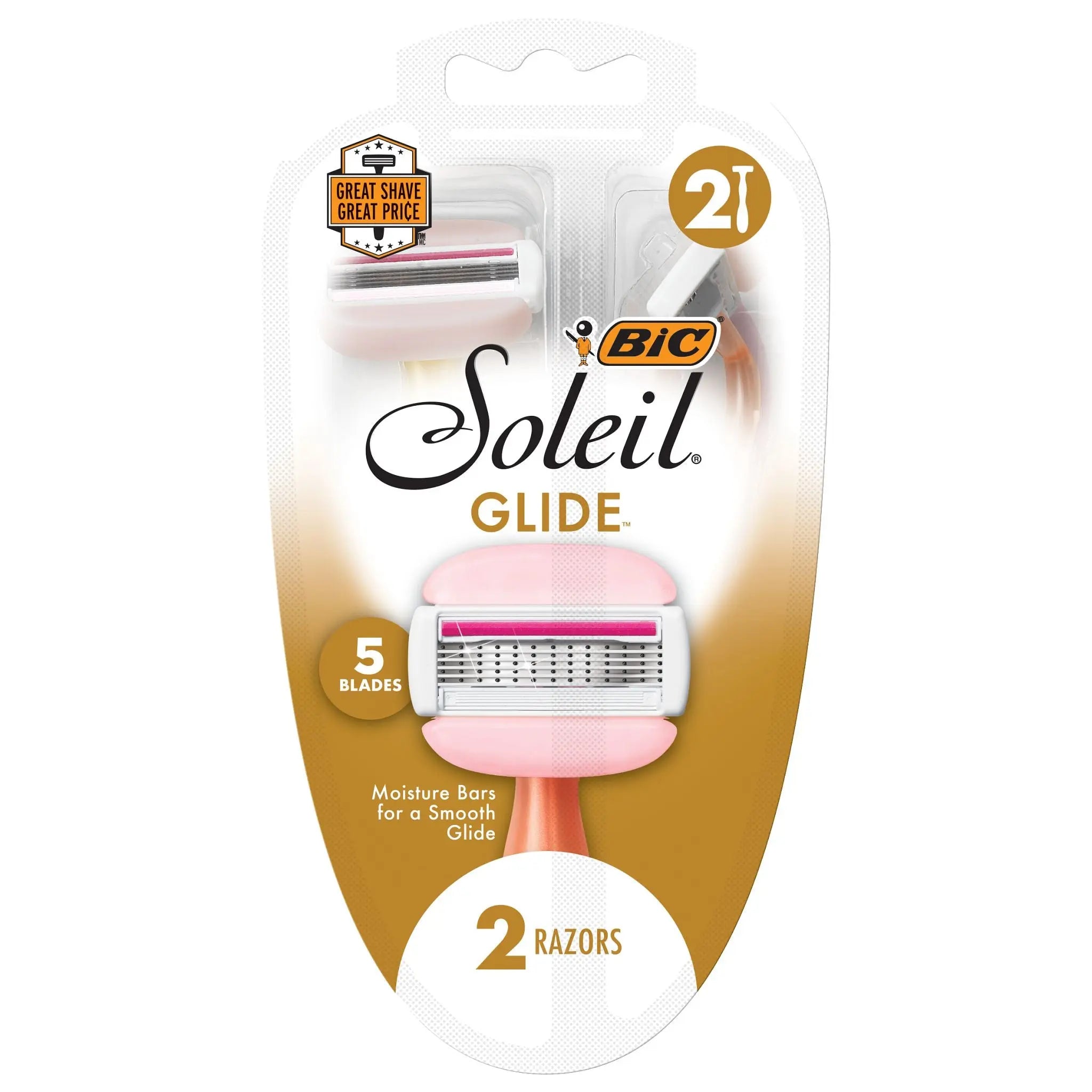 BIC Soleil Glide Disposable Razors for Women, 5 Blades With Shea Butter Moisture Bars, 2 Piece Razor Set Rizkfromrazzak