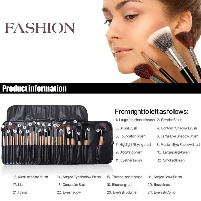 Gift Bag Of 24 Pcs Makeup Brush Sets Professional Cosmetics Brushes Eyebrow Powder Foundation Shadows Pinceaux Make Up Tools - Rizk From Razzak