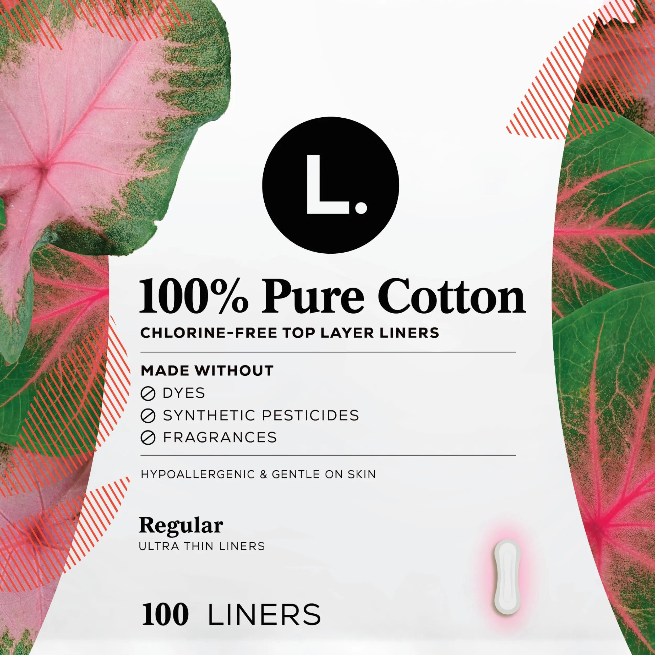 L. Liners displayed alongside natural cotton plants
