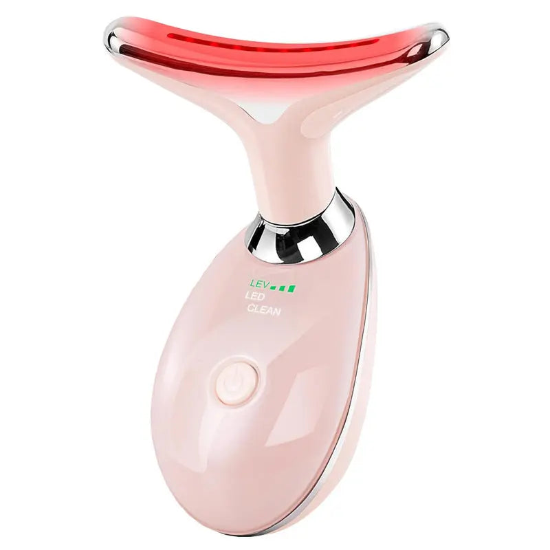 Neck Face Beauty Device Colorful LED Photon Therapy Skin Tighten Reduce Double Chin Anti Wrinkle Remove Lifting Massager - Rizk From Razzak