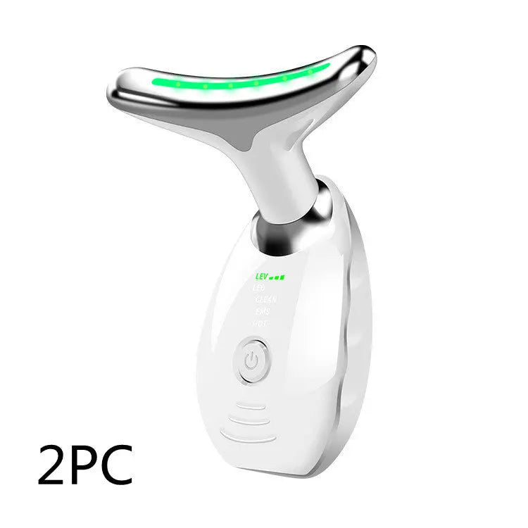 Neck Face Beauty Device Colorful LED Photon Therapy Skin Tighten Reduce Double Chin Anti Wrinkle Remove Lifting Massager - Rizk From Razzak