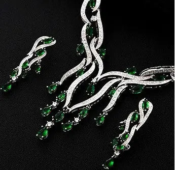 New Crystal Jewelry Zircon Jewelry Set Tassel Pendant Rizkfromrazzak