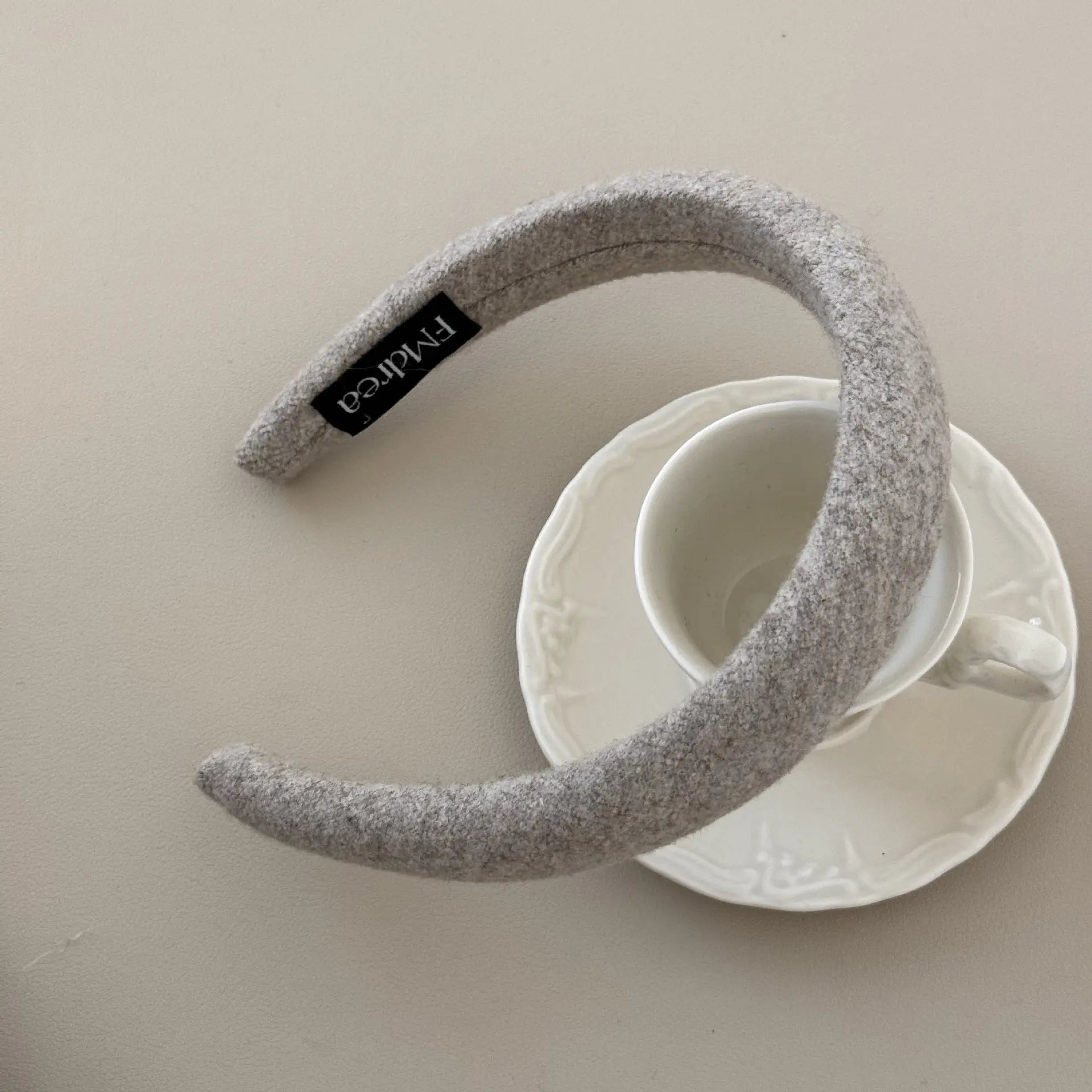 High Sense Oat Gray Texture Woolen Large Intestine Hair Ring - Rizk From Razzak