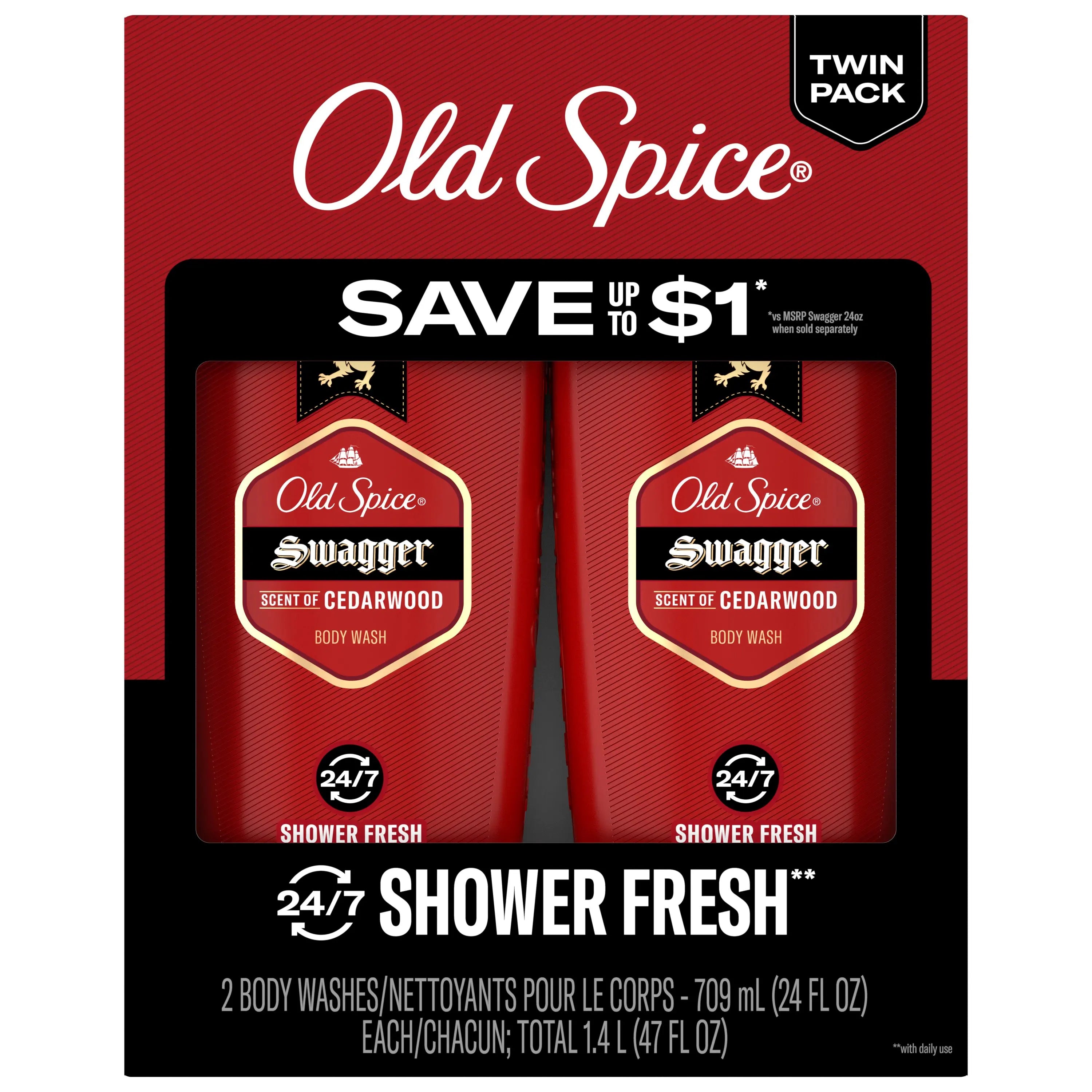 Old Spice Red Collection Swagger body wash packaging design
