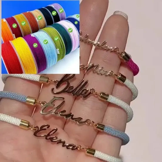 Personalized Colorful Rope Chain Custom Name Bracelet Personalized Adjustable Name Jewelry For Girls - Rizk From Razzak