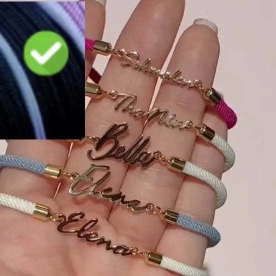 Personalized Colorful Rope Chain Custom Name Bracelet Personalized Adjustable Name Jewelry For Girls - Rizk From Razzak