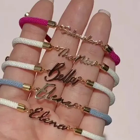 Personalized Colorful Rope Chain Custom Name Bracelet Personalized Adjustable Name Jewelry For Girls - Rizk From Razzak