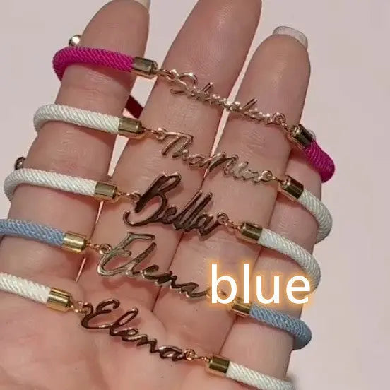 Personalized Colorful Rope Chain Custom Name Bracelet Personalized Adjustable Name Jewelry For Girls - Rizk From Razzak