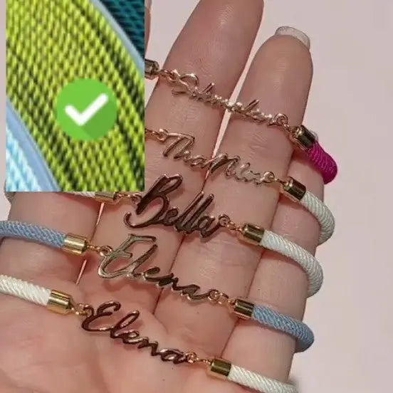 Personalized Colorful Rope Chain Custom Name Bracelet Personalized Adjustable Name Jewelry For Girls - Rizk From Razzak