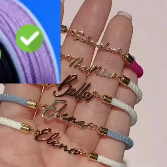 Personalized Colorful Rope Chain Custom Name Bracelet Personalized Adjustable Name Jewelry For Girls - Rizk From Razzak