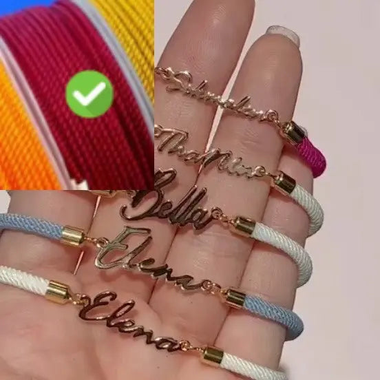 Personalized Colorful Rope Chain Custom Name Bracelet Personalized Adjustable Name Jewelry For Girls - Rizk From Razzak