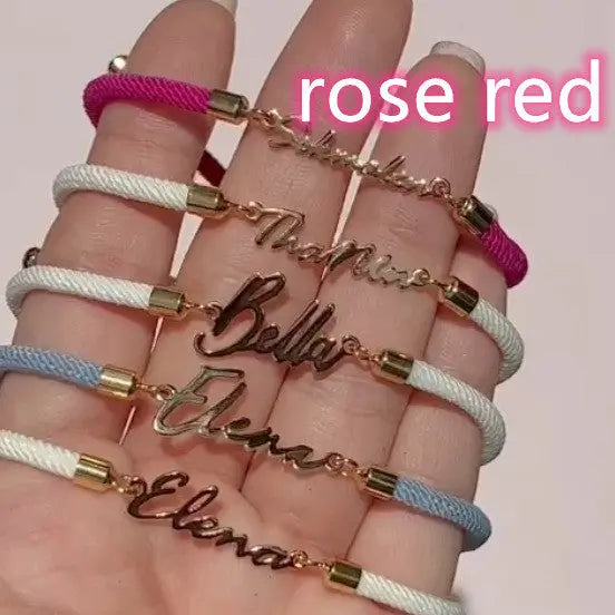 Personalized Colorful Rope Chain Custom Name Bracelet Personalized Adjustable Name Jewelry For Girls - Rizk From Razzak