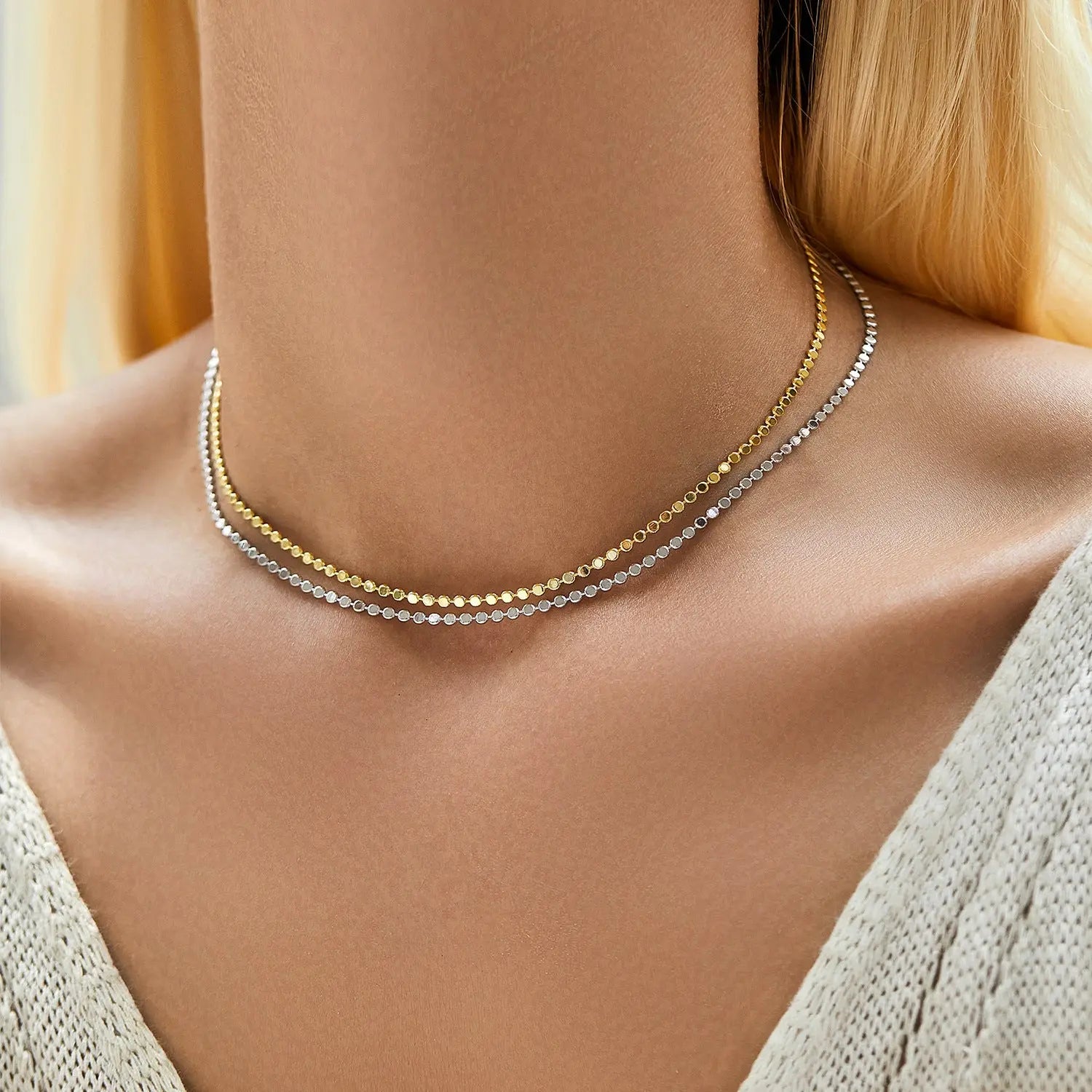 S925 Sterling Silver Minority Simple Choker Choker Women - Rizk From Razzak