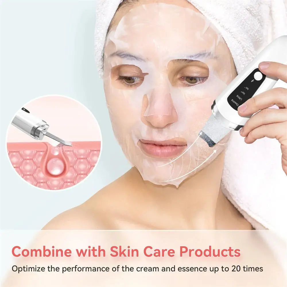 Skin Scrubber Face Spatula Facial Skin Exfoliator Scraper And Blackhead Remover Pore Cleaner With Face Lifting Deep Cleansing Face Lifting Machine For Blackhead Extractor - Rizk From Razzak