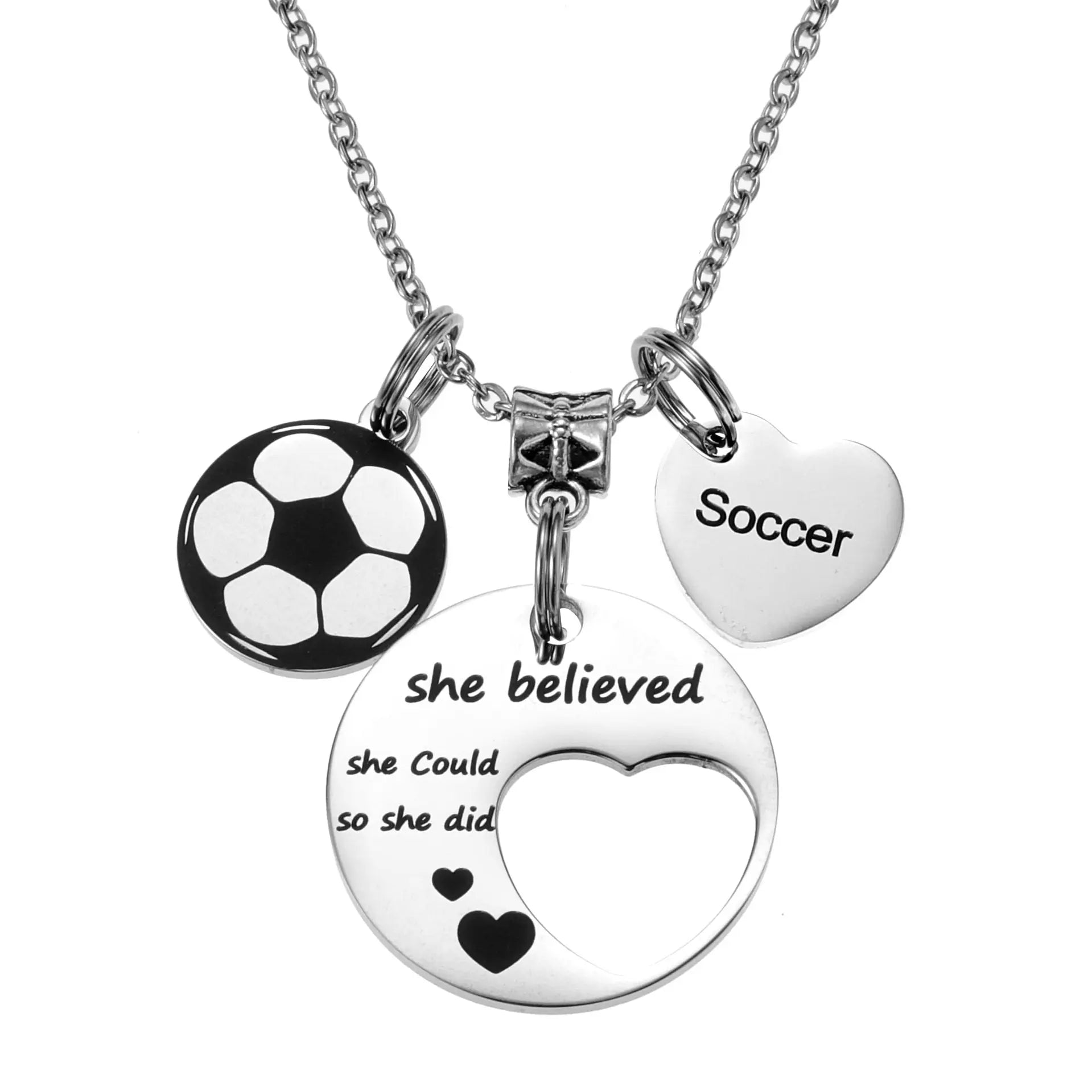 Stainless Steel Basketball Round Sports Love Pendant Necklace Adron Glow