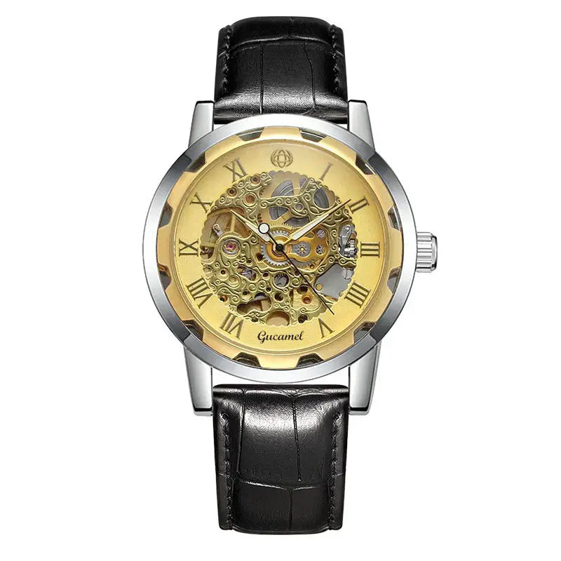 Steel Strip Hollow Gold Manual Mechanical Watch - Rizk From Razzak