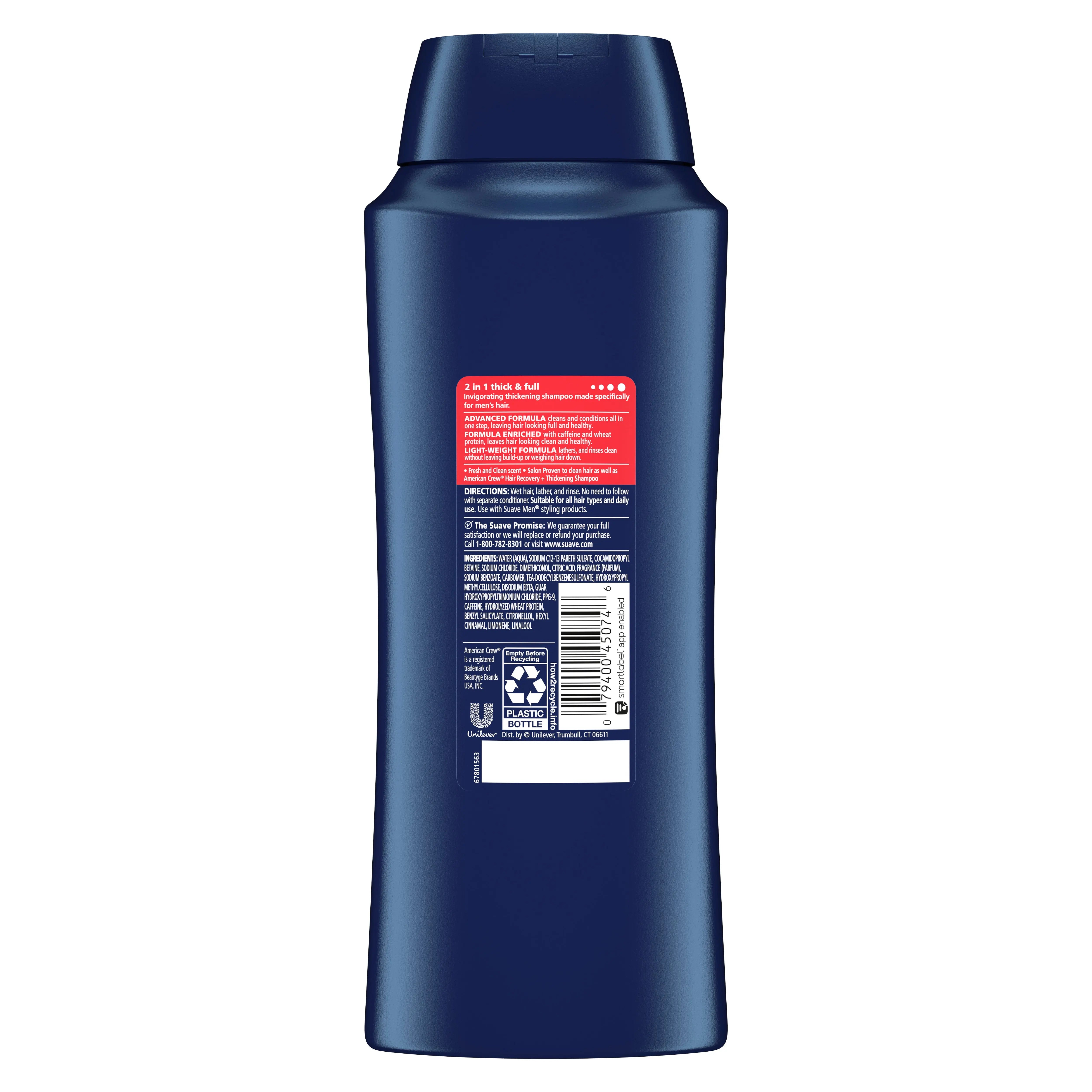 Suave Professionals Men 2-in-1 Shampoo & Conditioner, Thick & Full, 28 fl oz Rizkfromrazzak