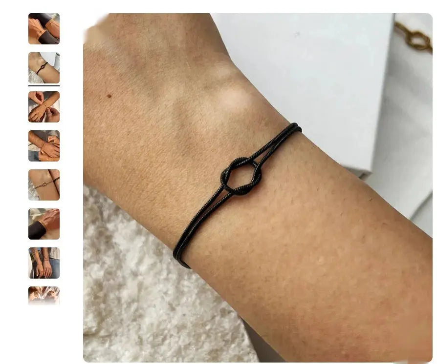 Twist Bracelet Elegant Heart Knot Fashion Simple Snake Bone Chain Hand Jewelry - Rizk From Razzak