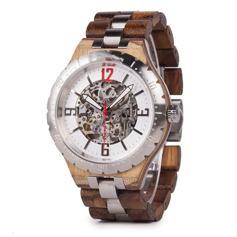 Wooden Automatic Mechanical Watches Men Luxury Rizkfromrazzak