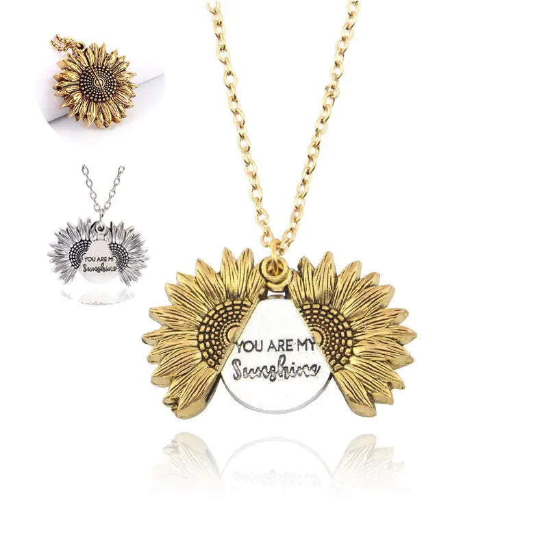 You Are My Sunshine Sunflower Necklace Women Men - Rizk From Razzak