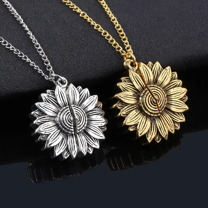 You Are My Sunshine Sunflower Necklace Women Men - Rizk From Razzak