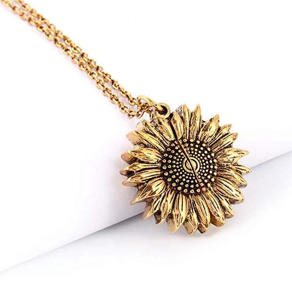 You Are My Sunshine Sunflower Necklace Women Men - Rizk From Razzak