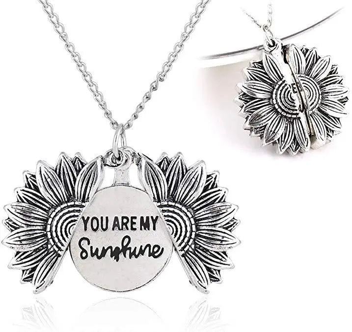 You Are My Sunshine Sunflower Necklace Women Men - Rizk From Razzak