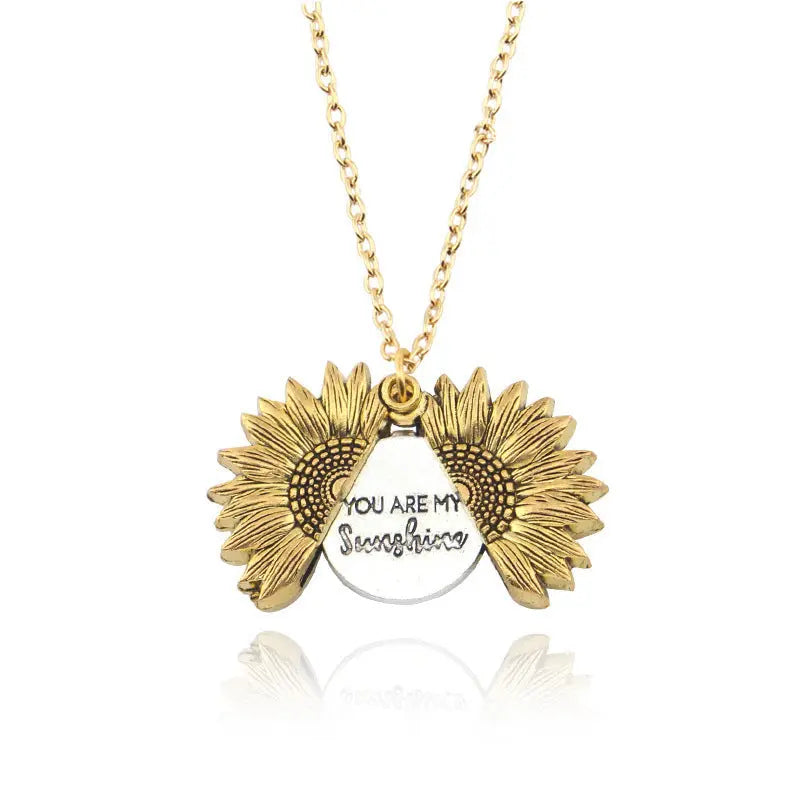 You Are My Sunshine Sunflower Necklace Women Men - Rizk From Razzak