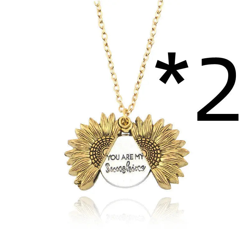 You Are My Sunshine Sunflower Necklace Women Men - Rizk From Razzak