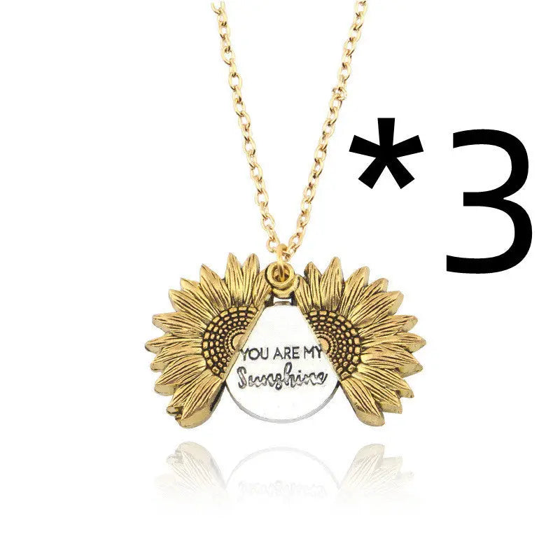 You Are My Sunshine Sunflower Necklace Women Men - Rizk From Razzak